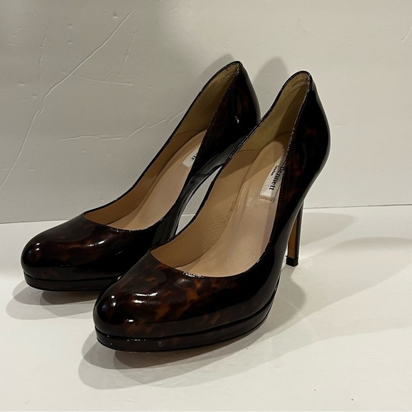 L.K. Bennett sledge tortoise parent platform heel with rounded toe size 40.5 - Picture 1 of 7